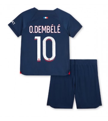 Maillot de foot Paris Saint-Germain Ousmane Dembele #10 Domicile enfant 2023-24 Manches Courte (+ pantalon court)